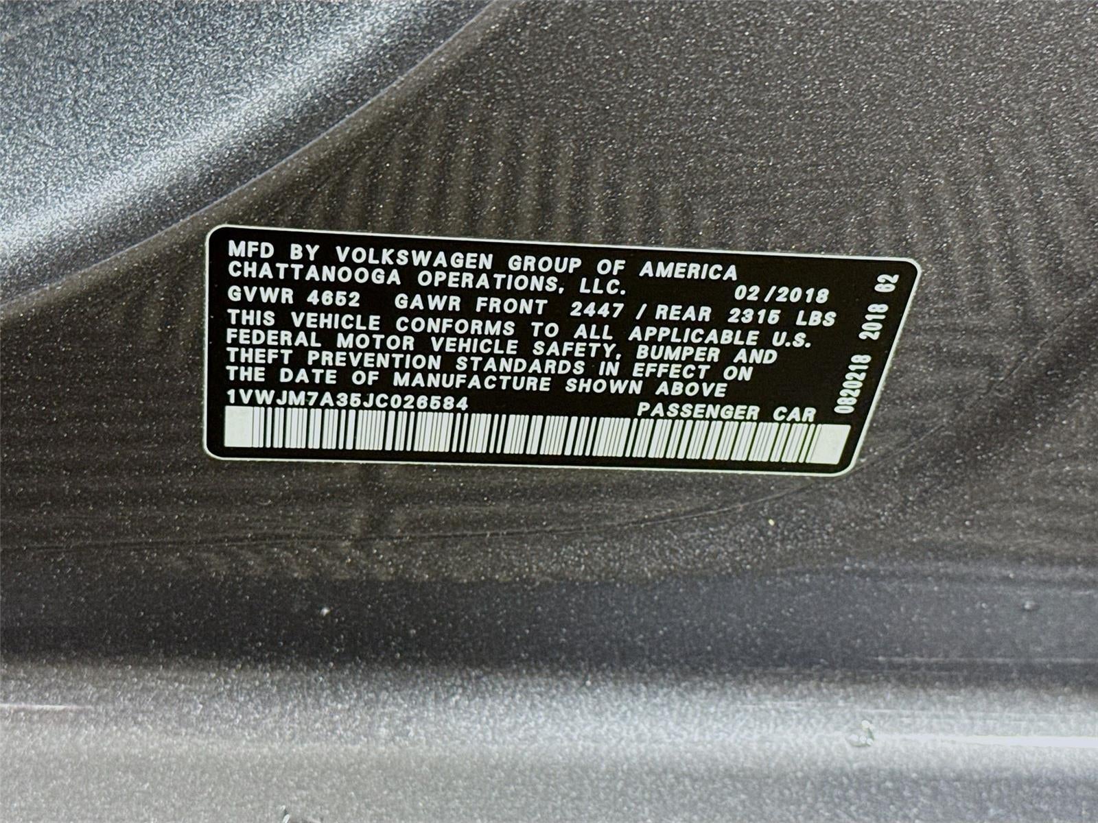 2018 Volkswagen Passat V6 GT