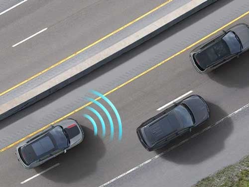 2023 Jeep Compass view of forward warning collision safety feature