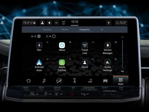 2023 Jeep Compass close up view of touchscreen display