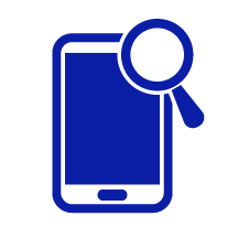 Phone and magnifying glasses icon
