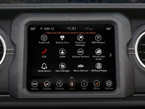 2023 Jeep Wrangler close up view of touchscreen display