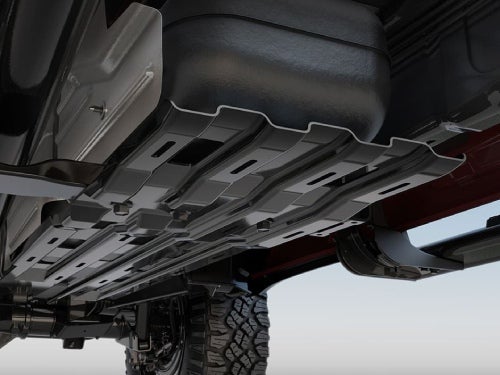 2024 RAM 2500 close up view of fuel tank located under truck