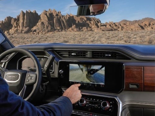2024 GMC Sierra HD view of touchscreen display showing rear camera