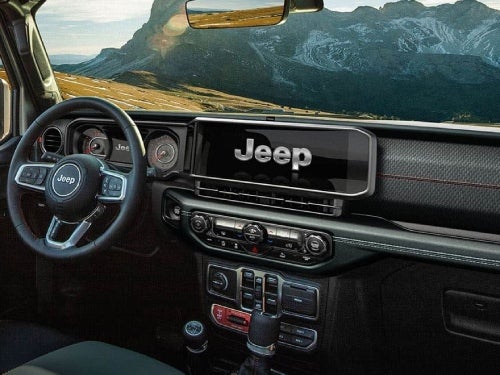 2024 Jeep Wrangler dash area and touchscreen