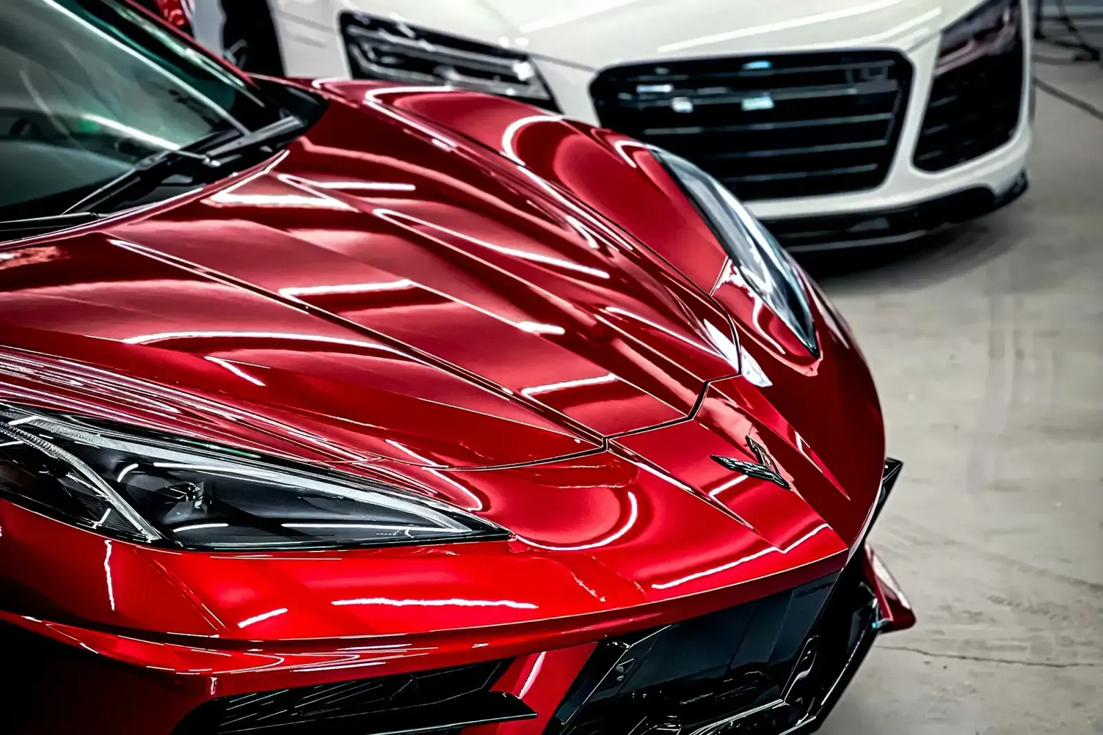 Car Detailer cleaning a wheel