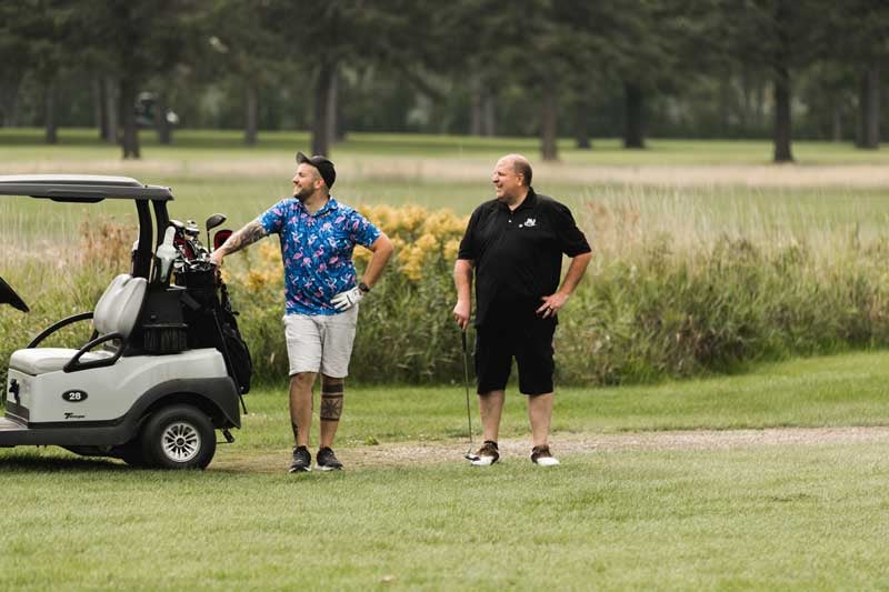 Harry Brown's team golfing