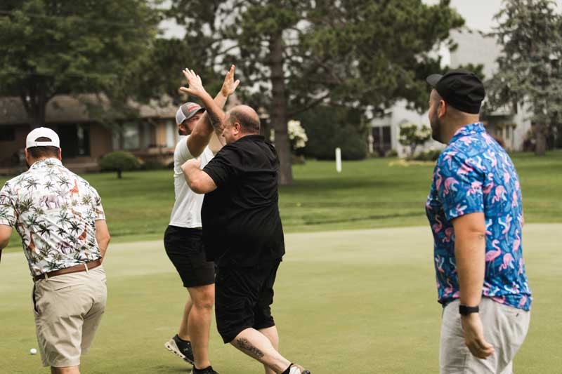 Harry Brown's team golfing